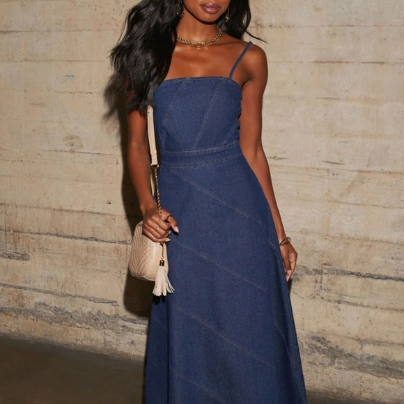 Host Pick!  Vici Long Denim Dress See measurements - Picture 7 of 10